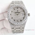 Swiss Replica Iced Out Audemars Piguet Royal Oak Watch Hindu Arabic Markers